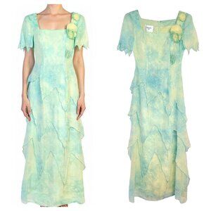 Lousie Ricci Vintage Beaded Sequin Asymmetrical Fairycore Maxi Dress